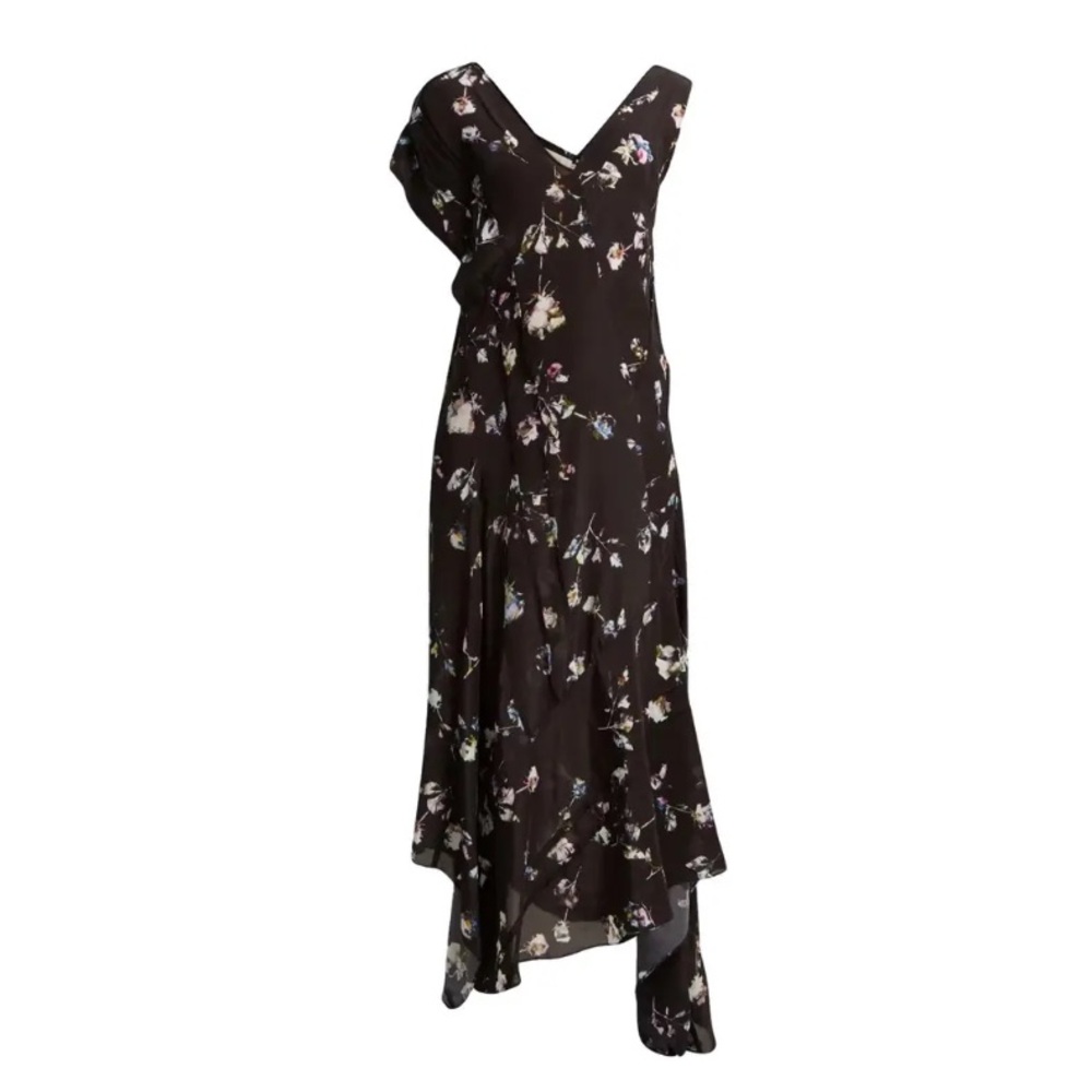 Preen Line Asymmetrical Floral Midi Dress